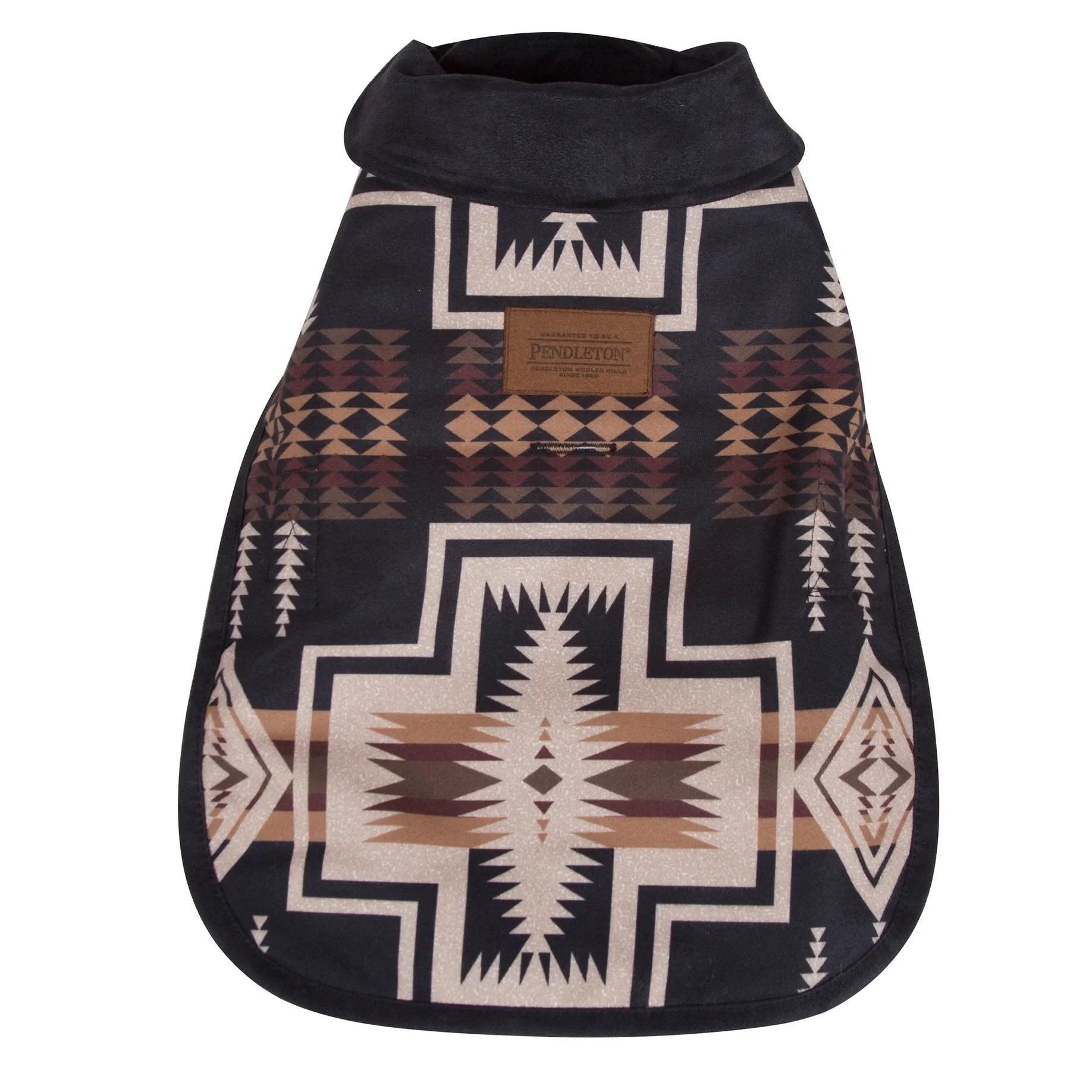 Harding Adjustable Dog Coat - Pendleton Harding Pattern - Browns, black, white & tan - Pendleton Logo - Adjustable belly strap - Your Western Decor
