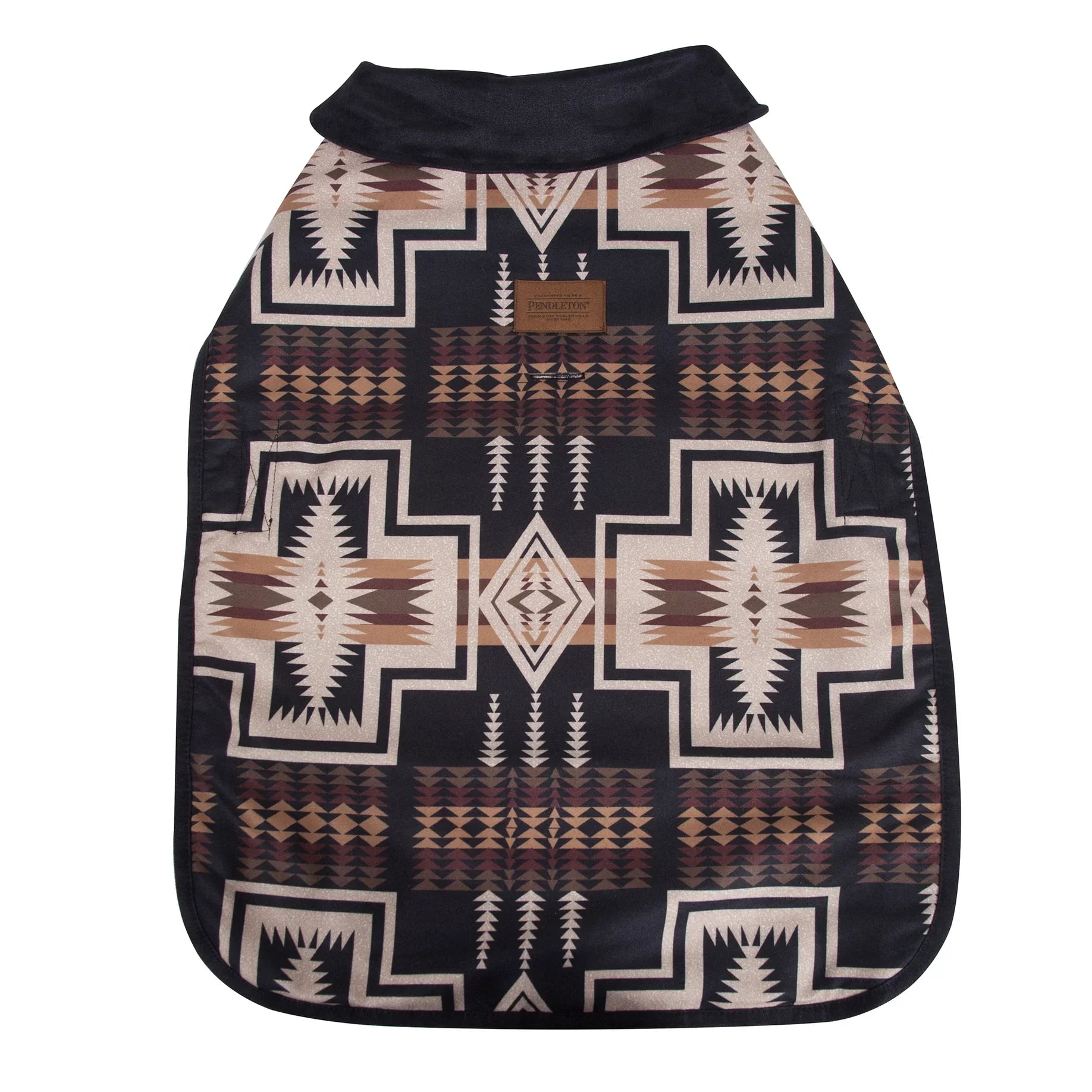 Harding Adjustable Dog Coat - Pendleton Harding Pattern - Browns, black, white & tan - Pendleton Logo - Adjustable belly strap - Your Western Decor