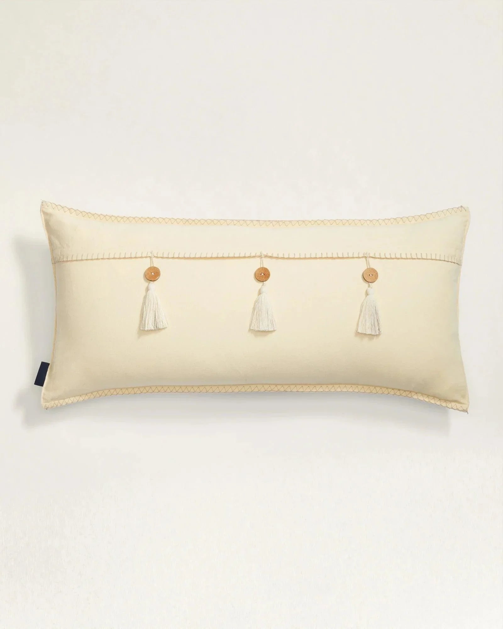 Harding Embroidered Oblong Pillow - Pendleton Design - Zipper Closure - Button & Fringe on Reverse - Your Western Decor