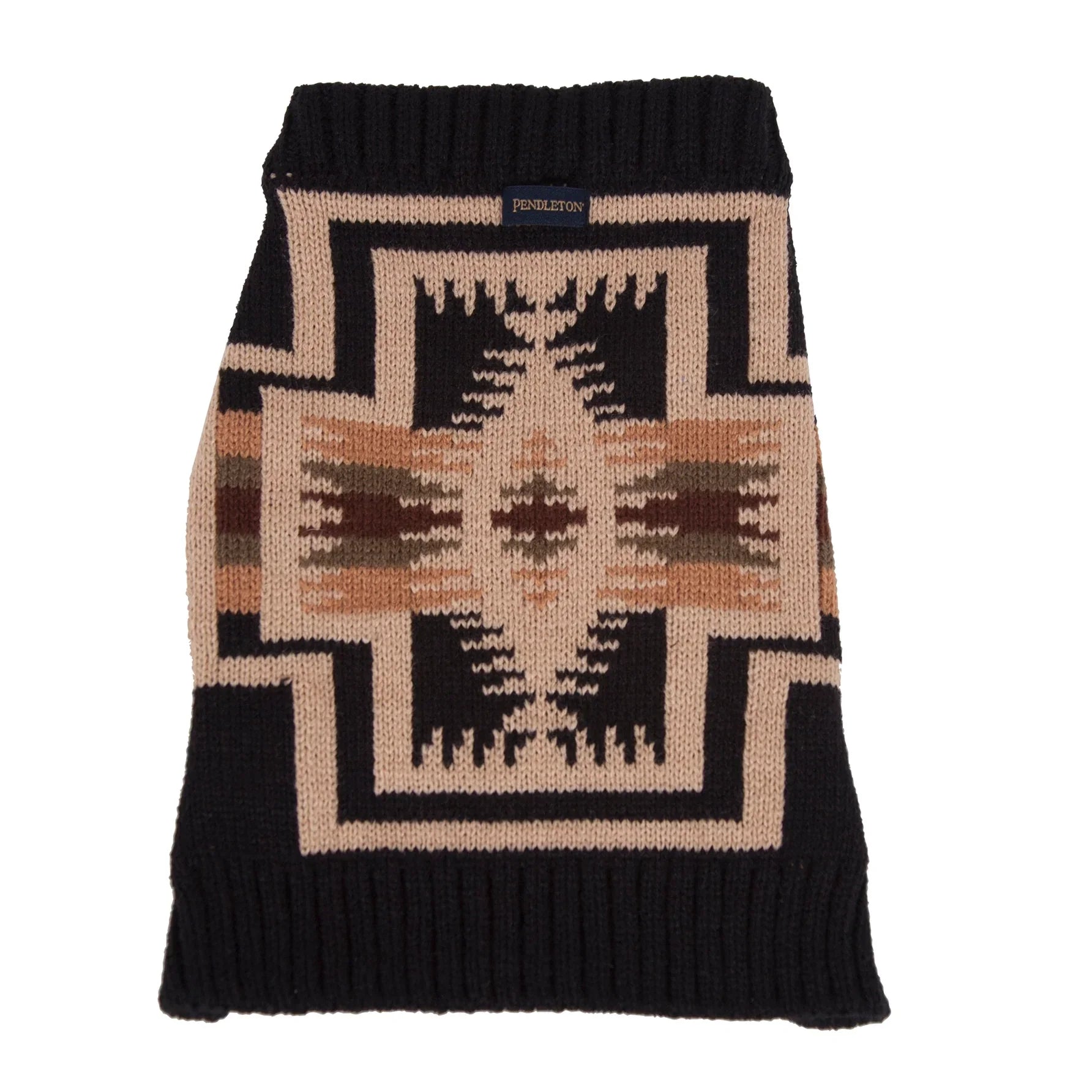 Harding Pet Sweater - Pendleton Harding Pattern - Black, browns & tan - Knitted - Your Western Decor