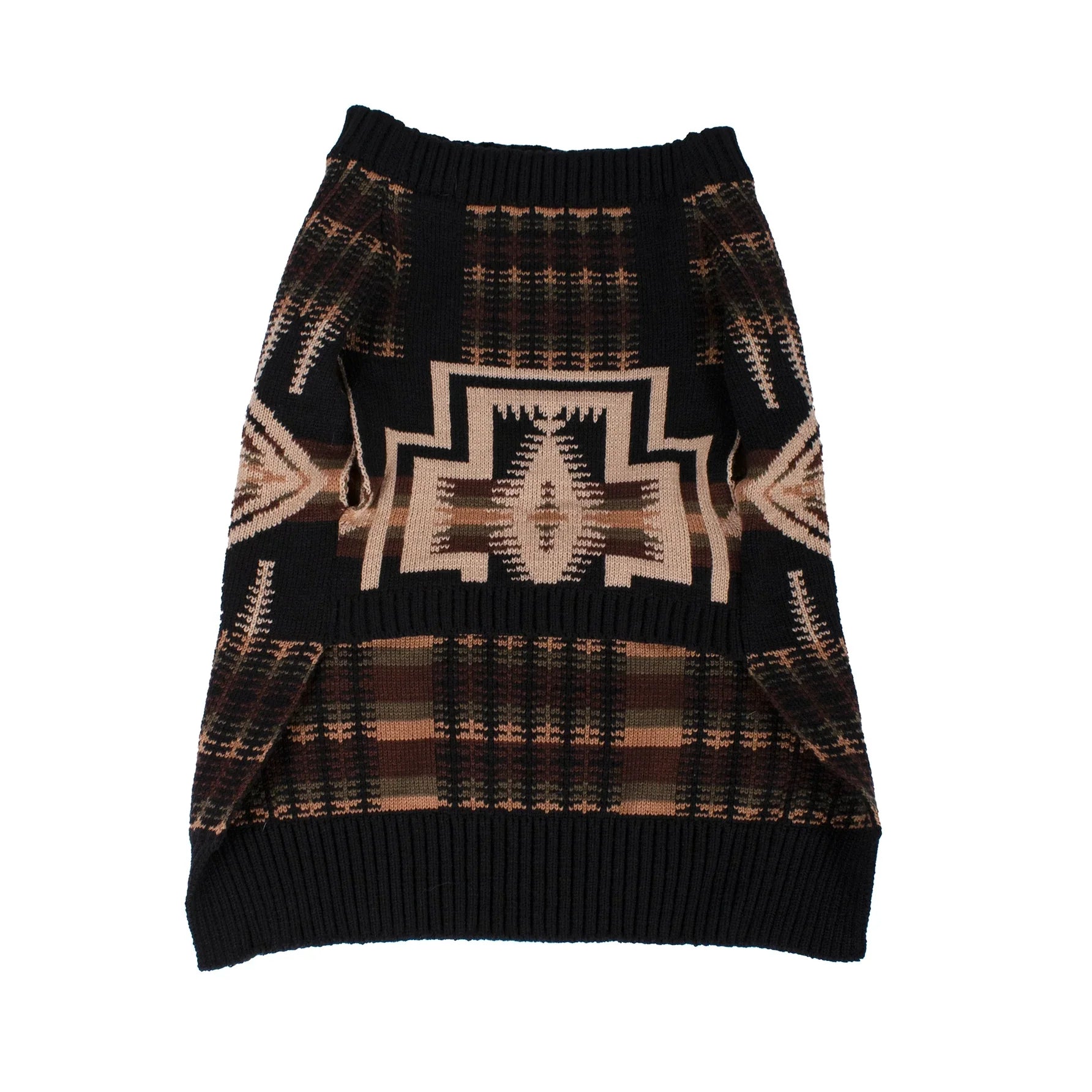 Harding Pet Sweater - Pendleton Harding Pattern - Black, browns & tan - Knitted - Your Western Decor