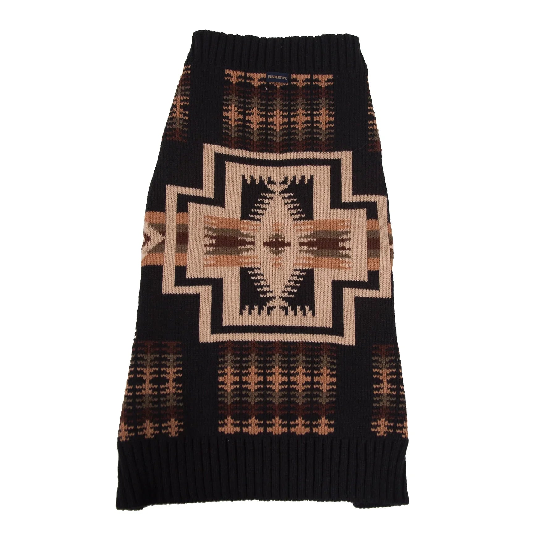 Harding Pet Sweater - Pendleton Harding Pattern - Black, browns & tan - Knitted - Your Western Decor