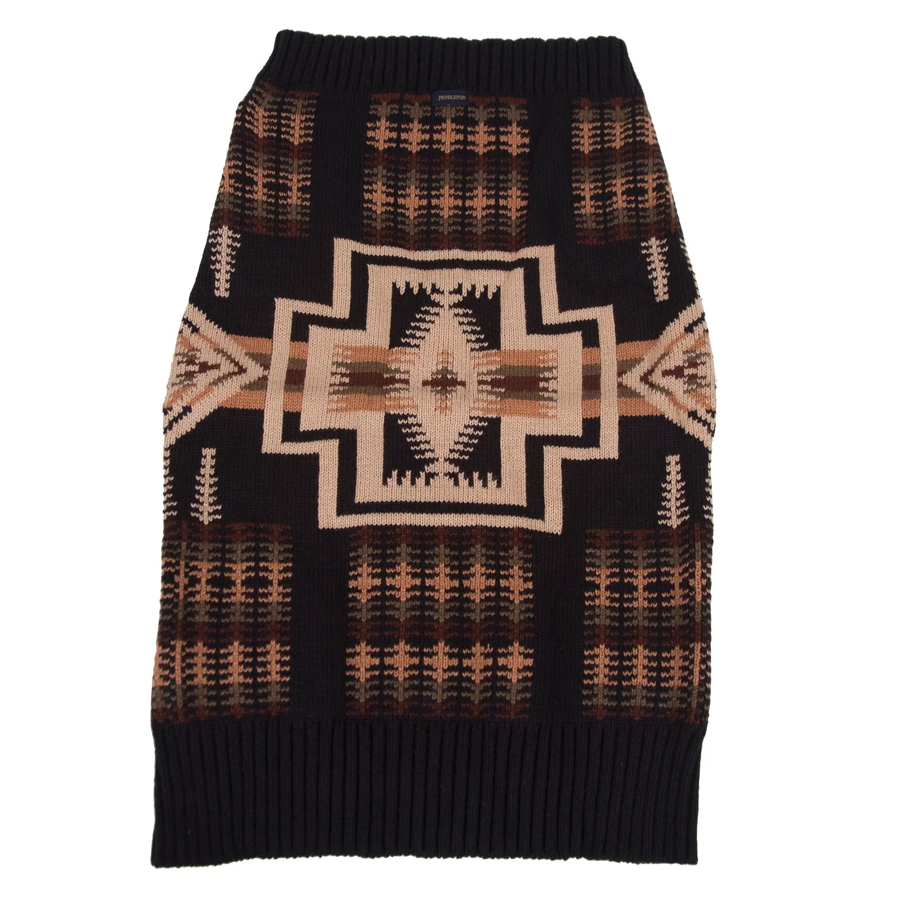 Harding Pet Sweater - Pendleton Harding Pattern - Black, browns & tan - Knitted - Your Western Decor