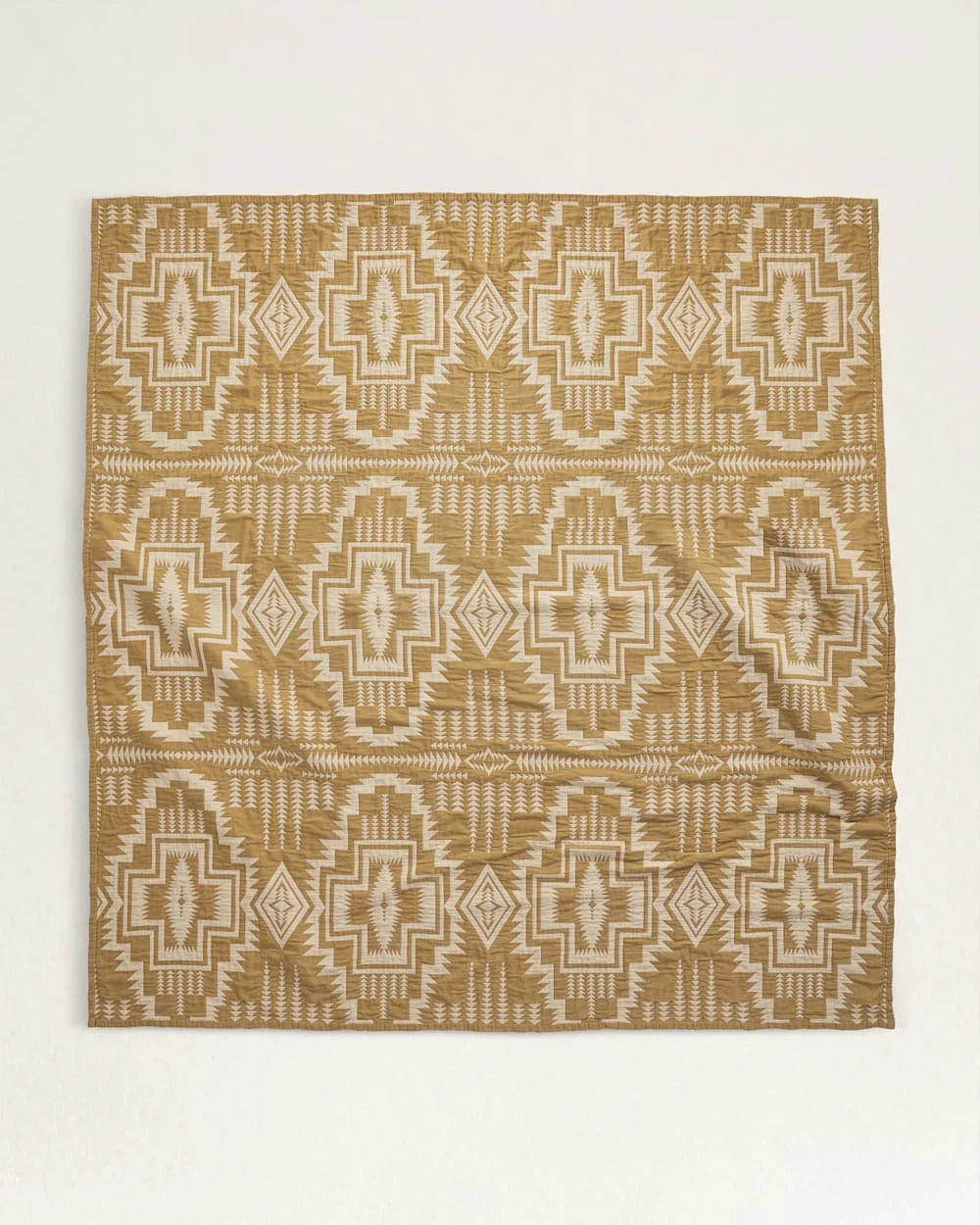 Harding Star Matelasse Coverlet - Mustard Yellow & White - Pendleton Harding Star Pattern - Your Western Decor