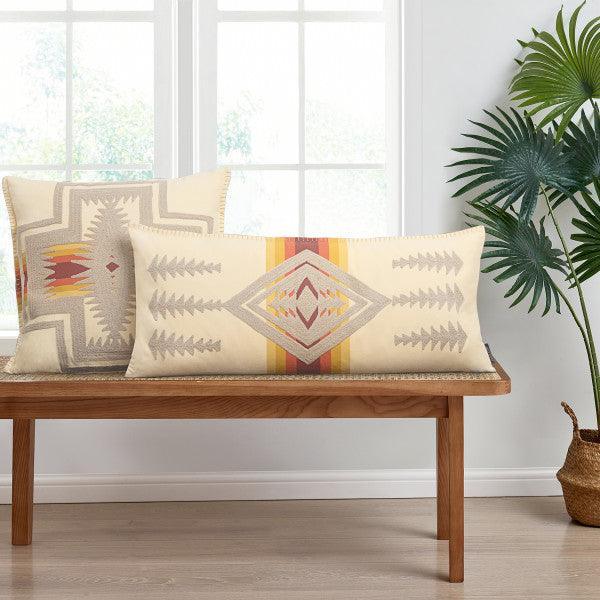 Harding Embroidered Pillows - Pendleton Design - Zipper Closure - Oblong Pillow - Square Pillow - Your Western Decor