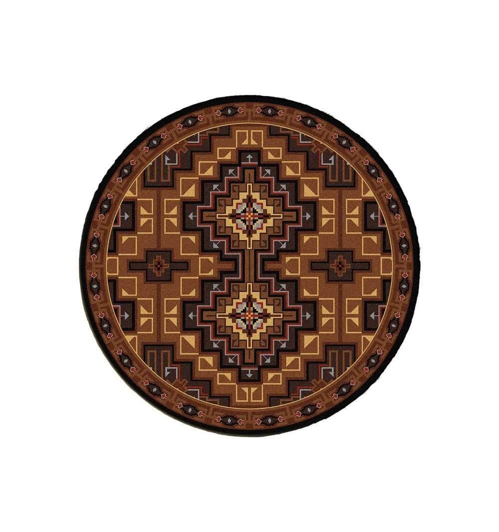 Modern Southwestern High Rez Earth Round Area Rug made in the USA - Your Western Decor