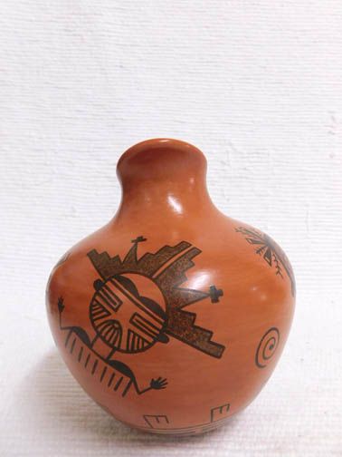 Handmade Hopi Katsinam Water Pot front - Your Western Decor