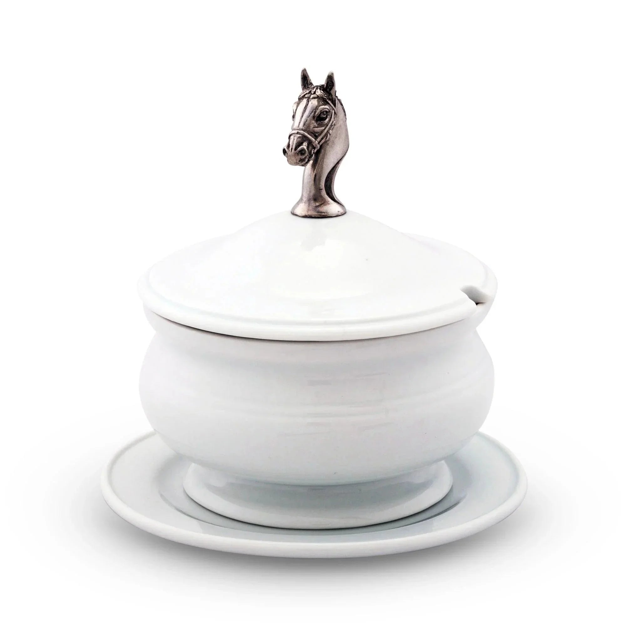 Horse Head Porcelain Lidded Bowl - Your Western Decor
