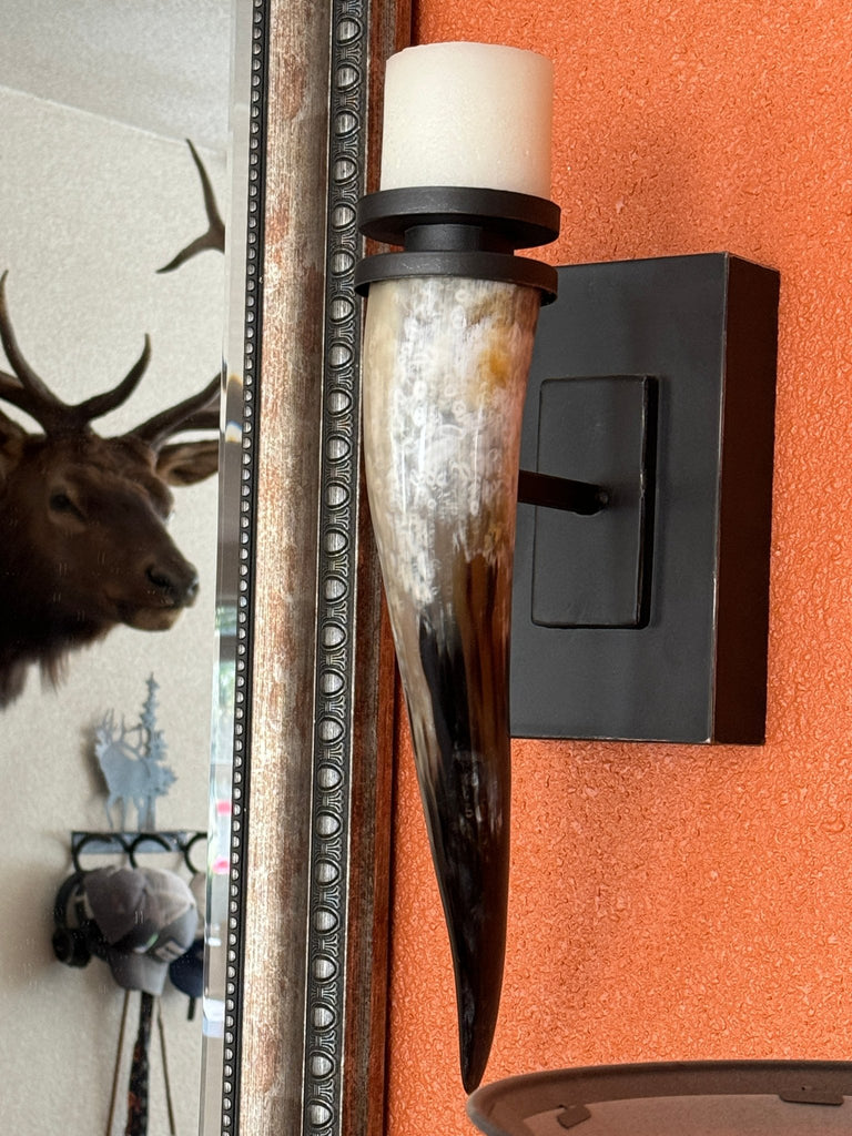 Taurine Steer Horn Candle Wall Sconce - Your Western Decor