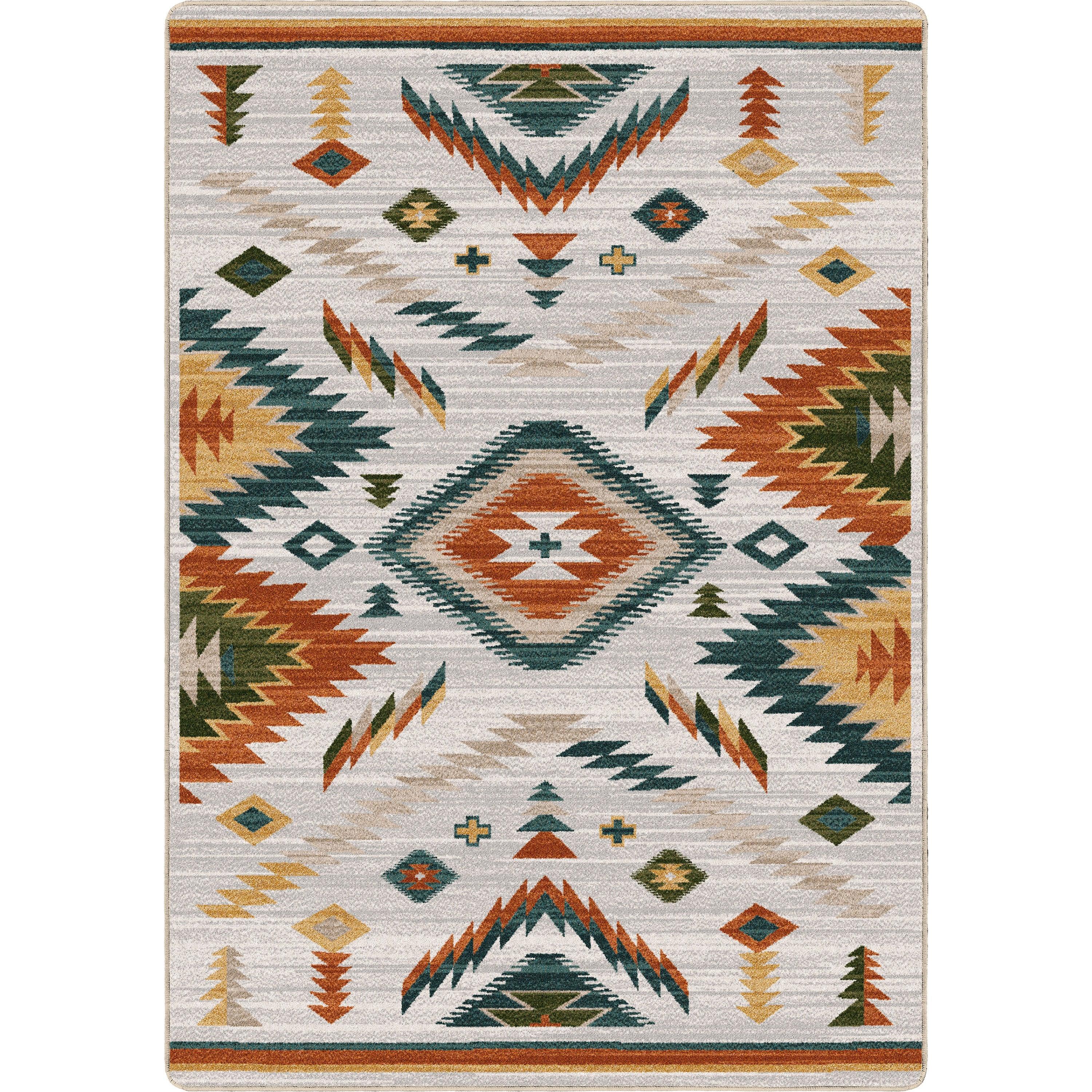 American made Southwestern Interlaced Horizon 5x8 Area Rug with geometric patterns - Your Western Decor