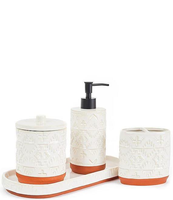 Pendleton Spider Rock Bath Accessories - Toothbrush Holder - Canister - Lotion Pump - Tray - Ivory Color - Your Western Decor