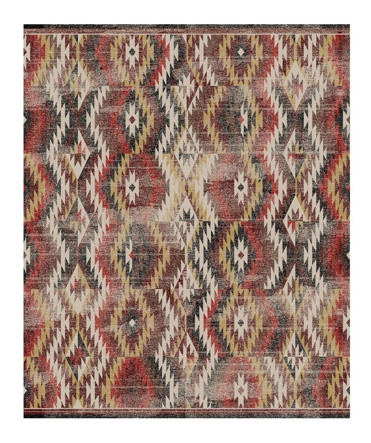 Distressed Southwestern Oversized Rug made in the USA 11' x 13' - Your Western Decor