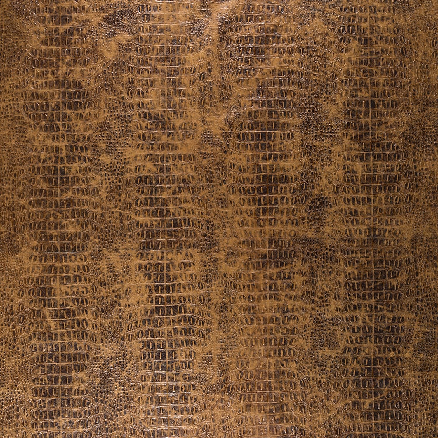 Gator embossed leather sample in browns