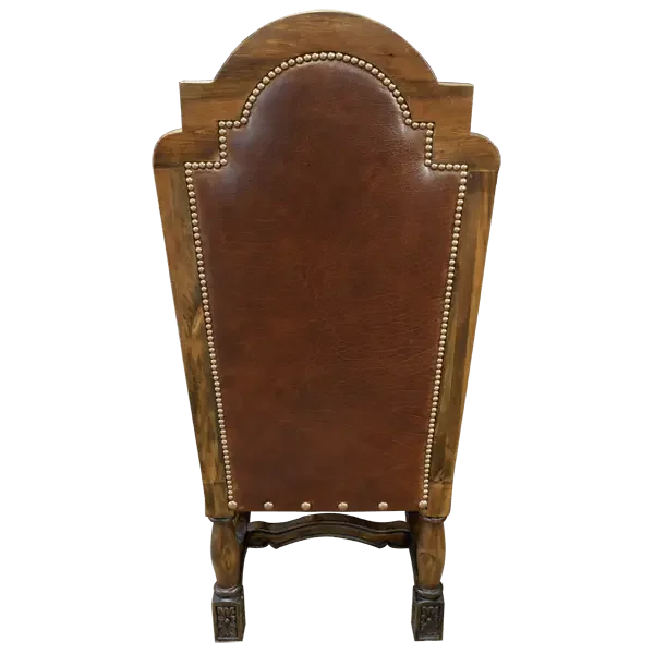 Light Brindle Dining Chair.Wooden chair with brown leather backrest