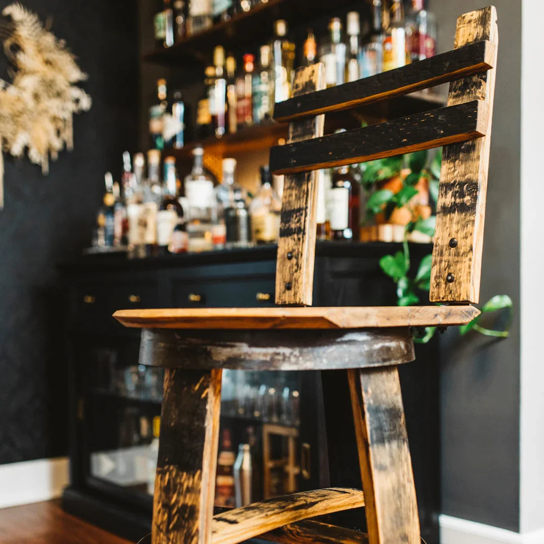 rustic wood handmade bar stool - Your Western Decor