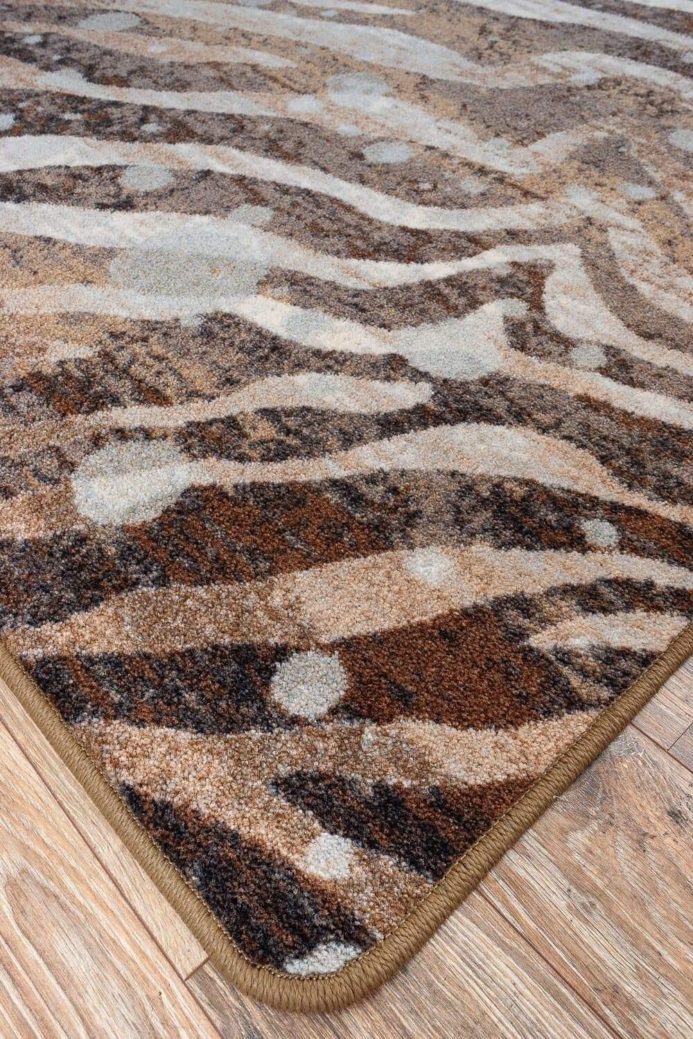 Zebra print rug serged edge. Rugs made in the USA. Free Shipping. Your Western Decor