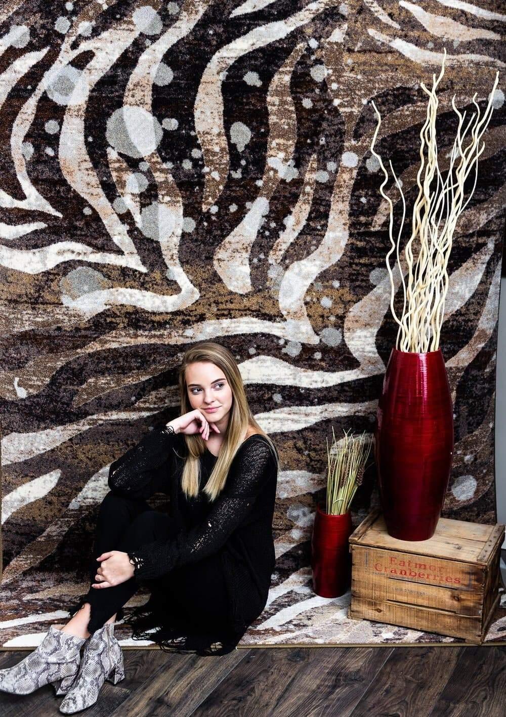 Silver splash over zebra print area rugs. Made in the USA. Free shipping. Your Western Decor