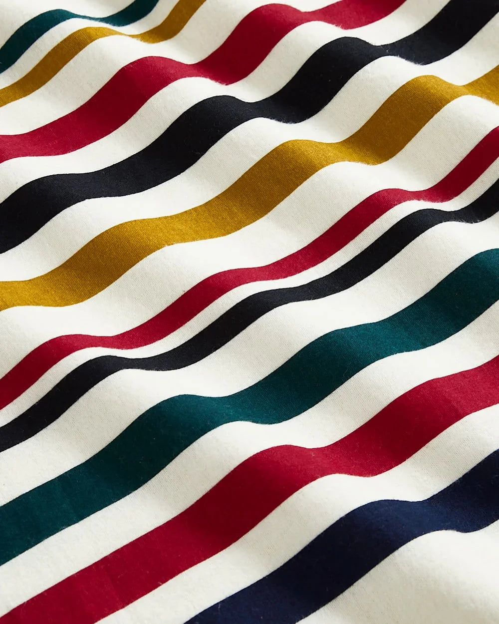 National Park Stripe Sheet Set - Glacier National Park Stripes - Green, Red, Yellow & Black stripes on white Your Western Decor