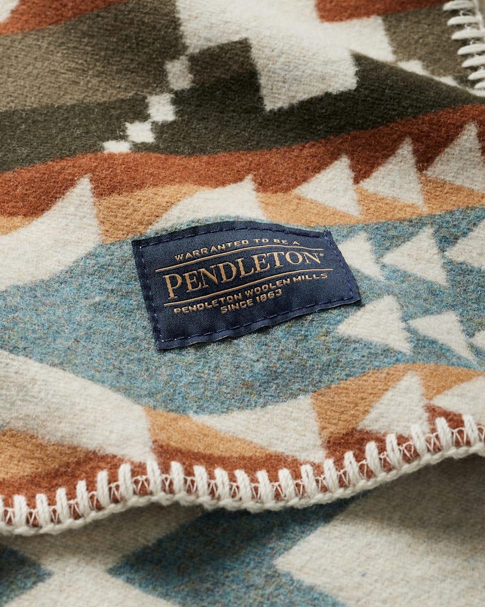 Nehalem Saddle Blanket Cream - Wool & Cotton - White, Green, Blues, Browns - Pendleton Woolen Mills - Your Western Decor