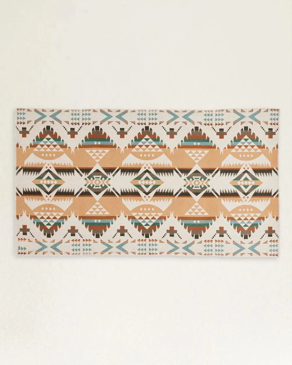 Nehalem Saddle Blanket Cream - Wool & Cotton - White, Green, Blues, Browns - Pendleton Woolen Mills - Your Western Decor