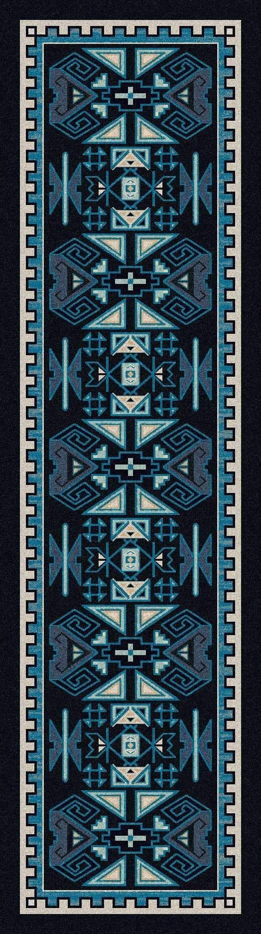 Four Rams Blue Contemporary Floor Runner Made in the USA - Your Western Decor