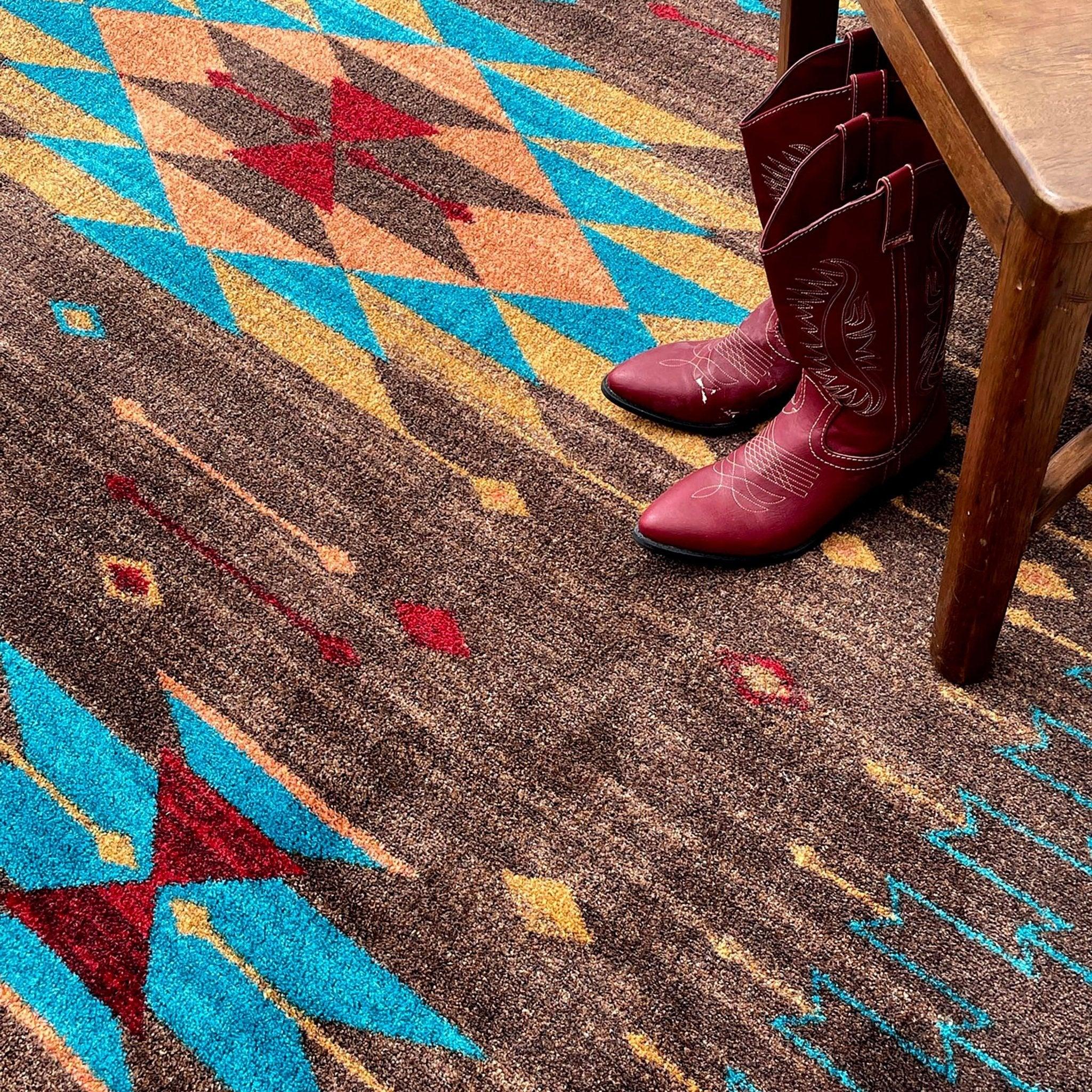 Ohtli Multi Color Aztec Area Rug Detail - Your Western Decor