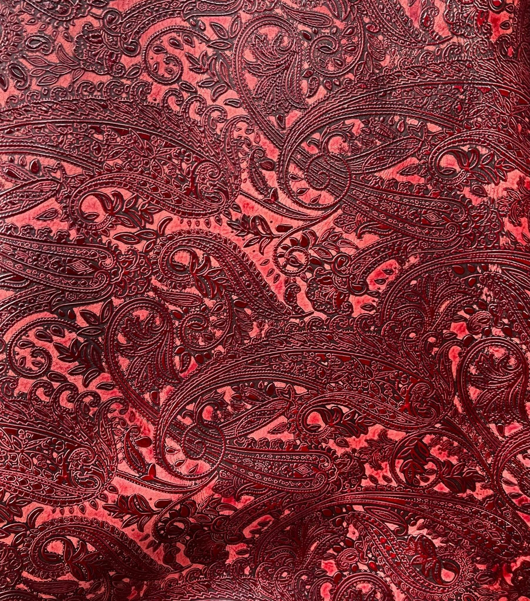 Paisley Pomegranate Embossed Leather - Your Western Decor