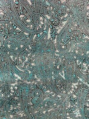 Paisley Mint Embossed Leather | Your Western Decor