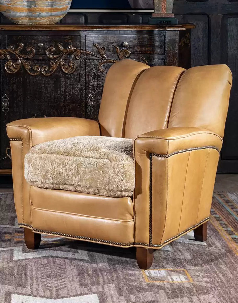 American made Palomino Shearling Leather Club Chair - Your Western Decor