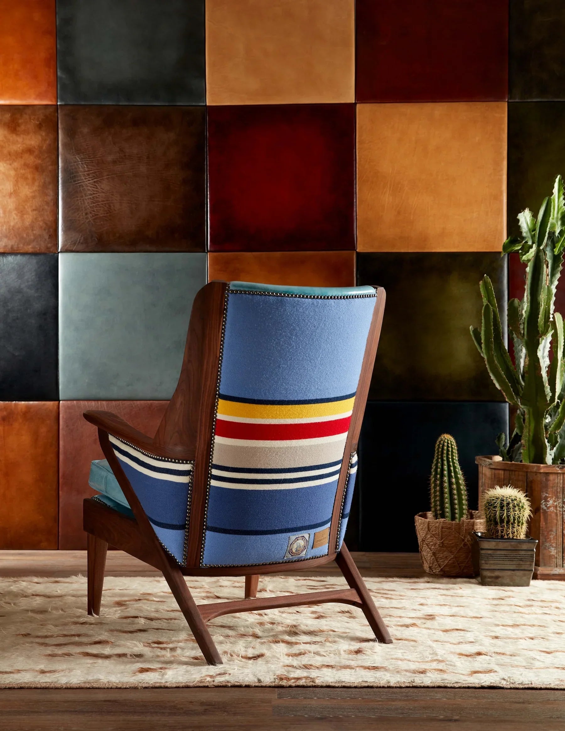 Custom chair with Pendleton blanket back from Coastal Compass Home Decor - Custom made in the USA. - Coastal Compass Home Decor