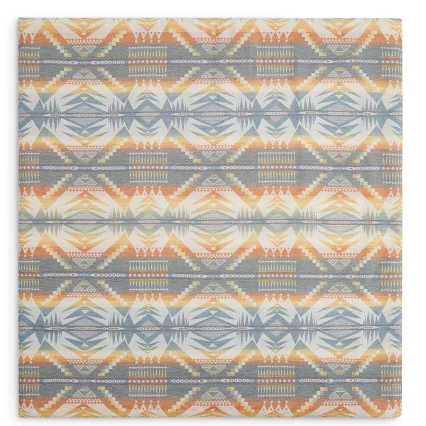 Mystic Lake Comforter Set - Multicolored Sunset colors - Aztec print design - teal reverse - Your Western Decor