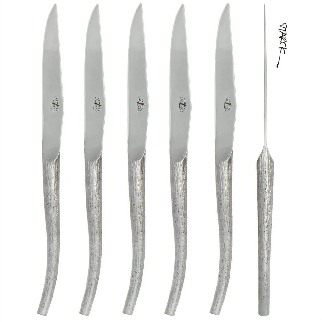 6-pc set of stainless steel Starck steak knives - Your Western Decor