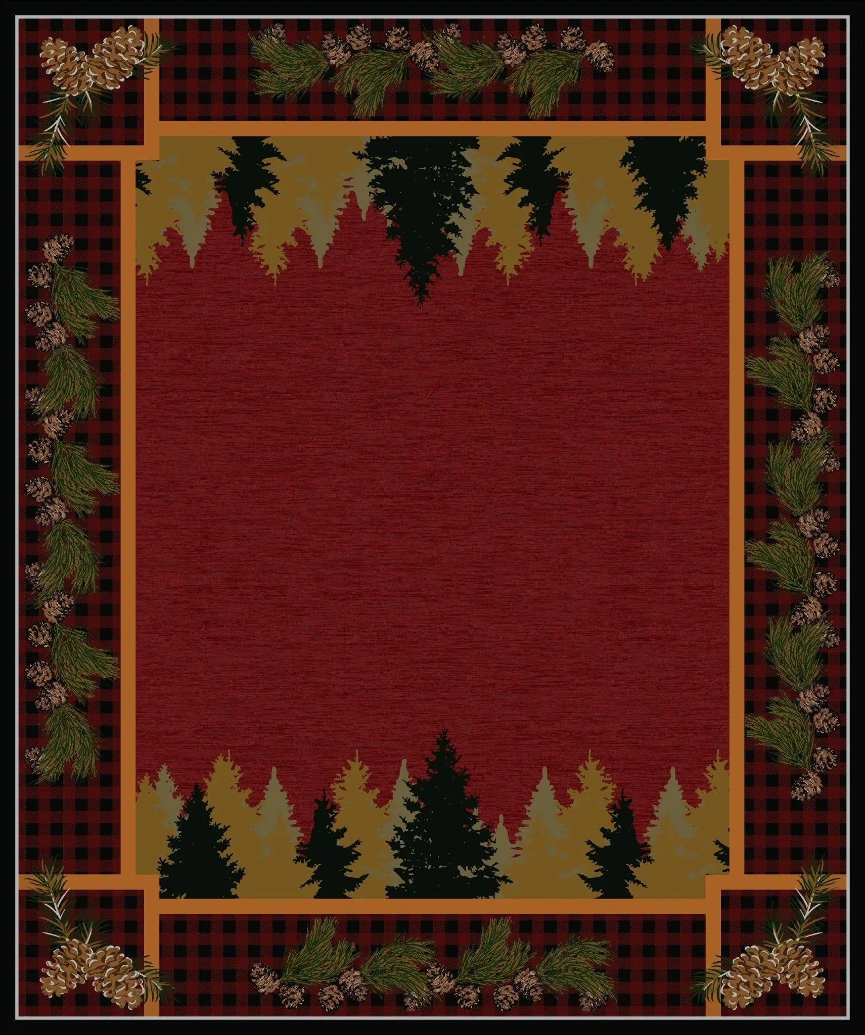 Plaid Woodsman 11x13 Lodge Area Rug - Made in the USA - Your Western Decor, LLC
