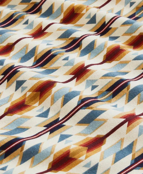 Prairie Springs Sheet Set - Brown, Red, tan, blues & cream - geometric design - Your Western Decor