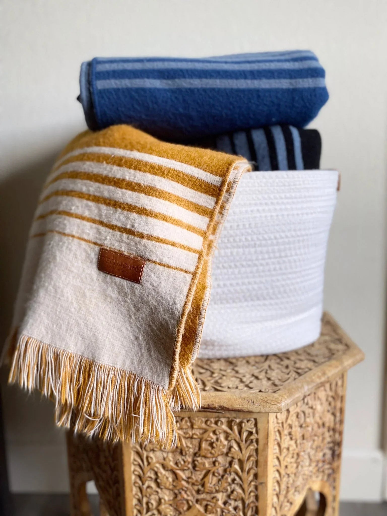 Gold and beige color ultra plush throw blanket - Your Western Decor