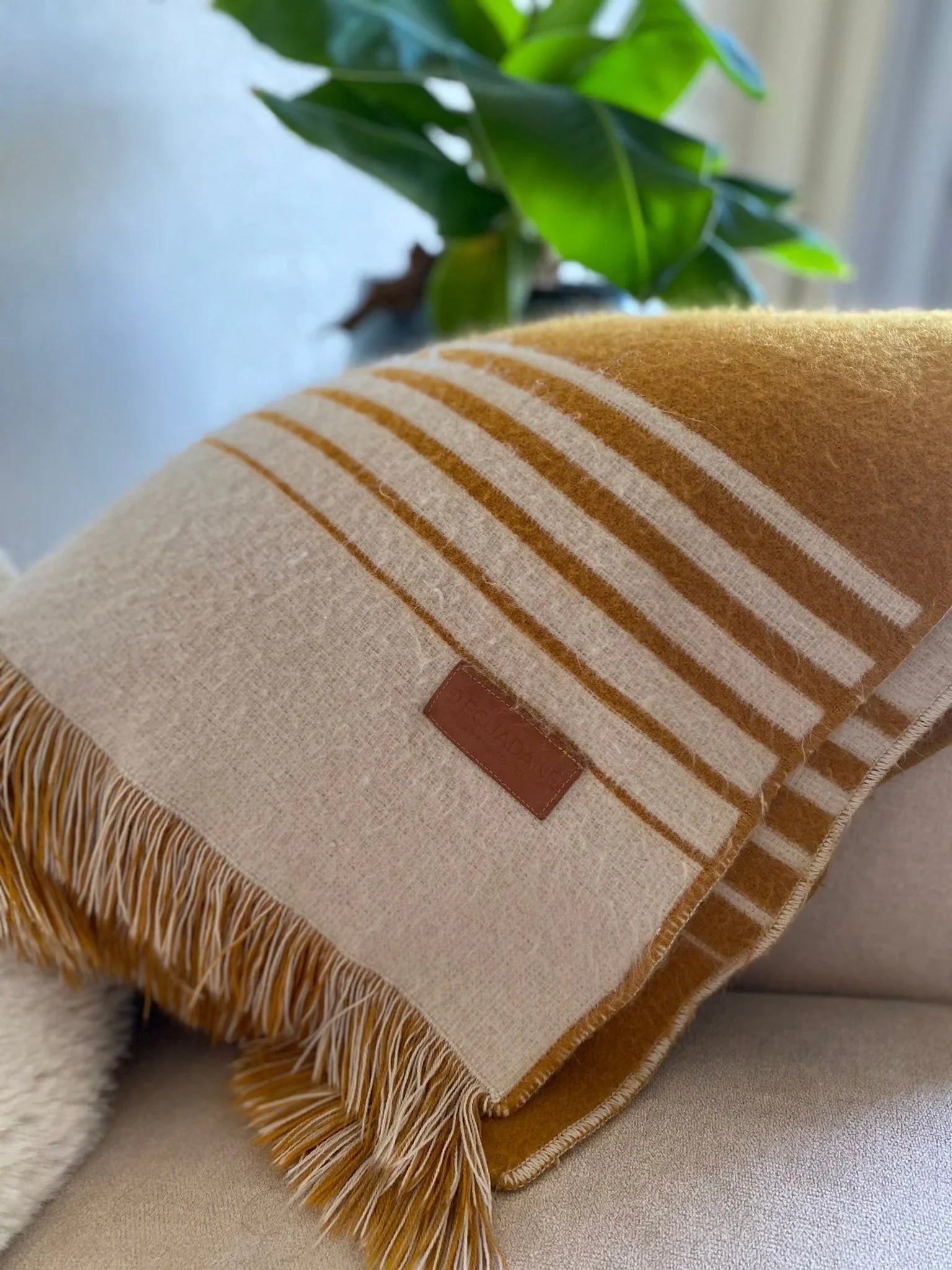 Gold and beige color ultra plush throw blanket - Your Western Decor