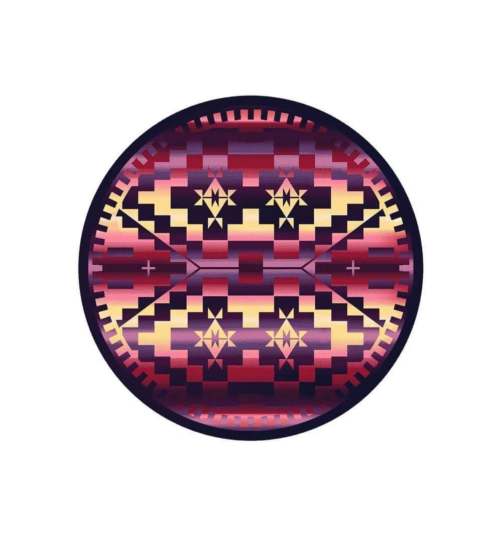 Rainbow Blanket Southwest Round Area Rug - Made in the USA - Your Western Decor