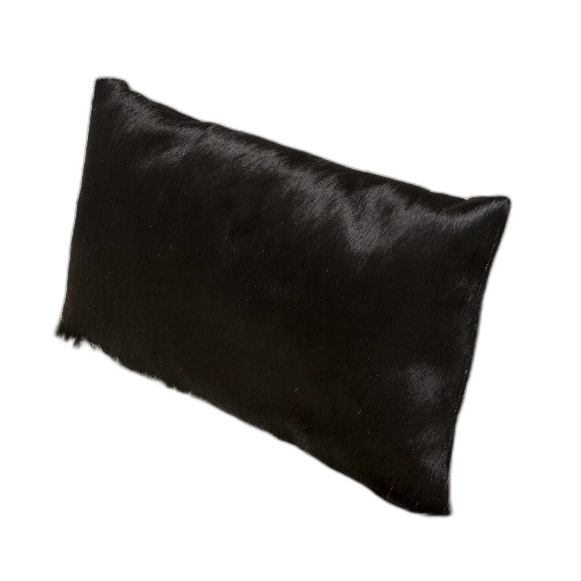 Rectangle Black Cowhide Accent Pillow - Rectangle Throw Pillow - Black Cowhide - Your Western Decor