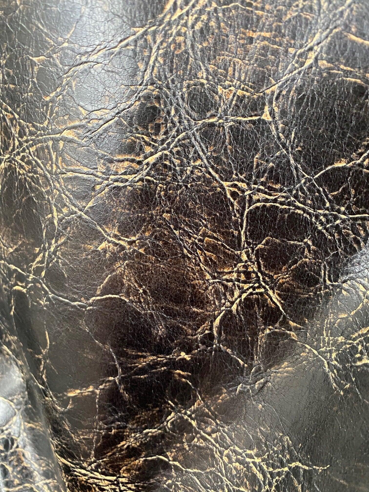 Revenant Oak Crackled Effect Brown Upholstery Leather - Your Western Decor