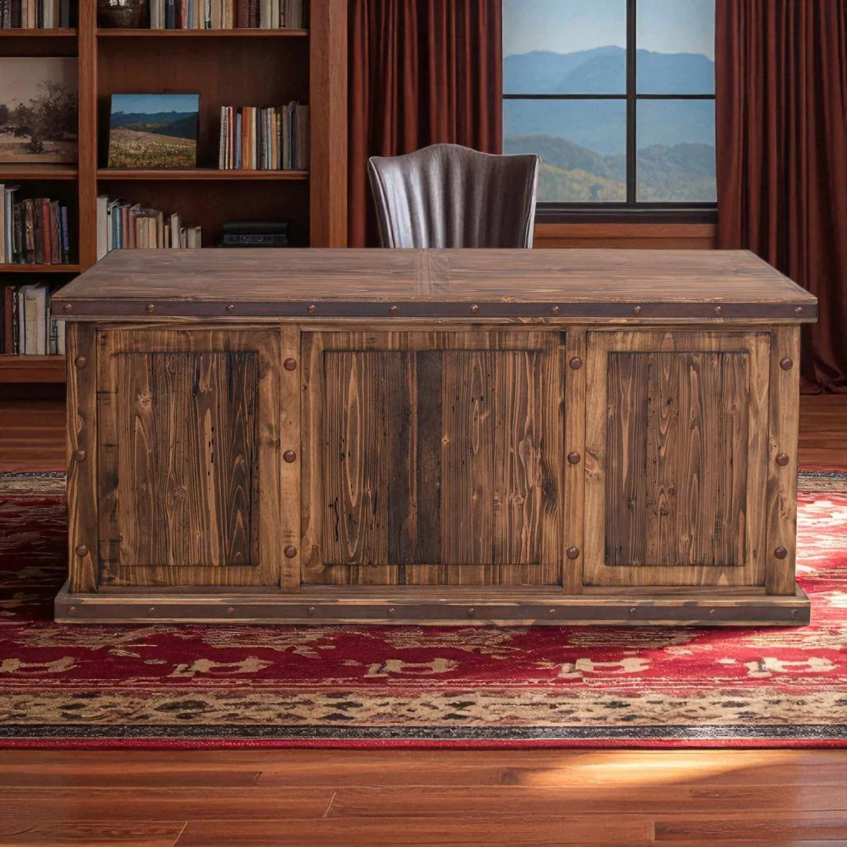 Rustic Executive Reclaimed Office Desk - Your Western Decor
