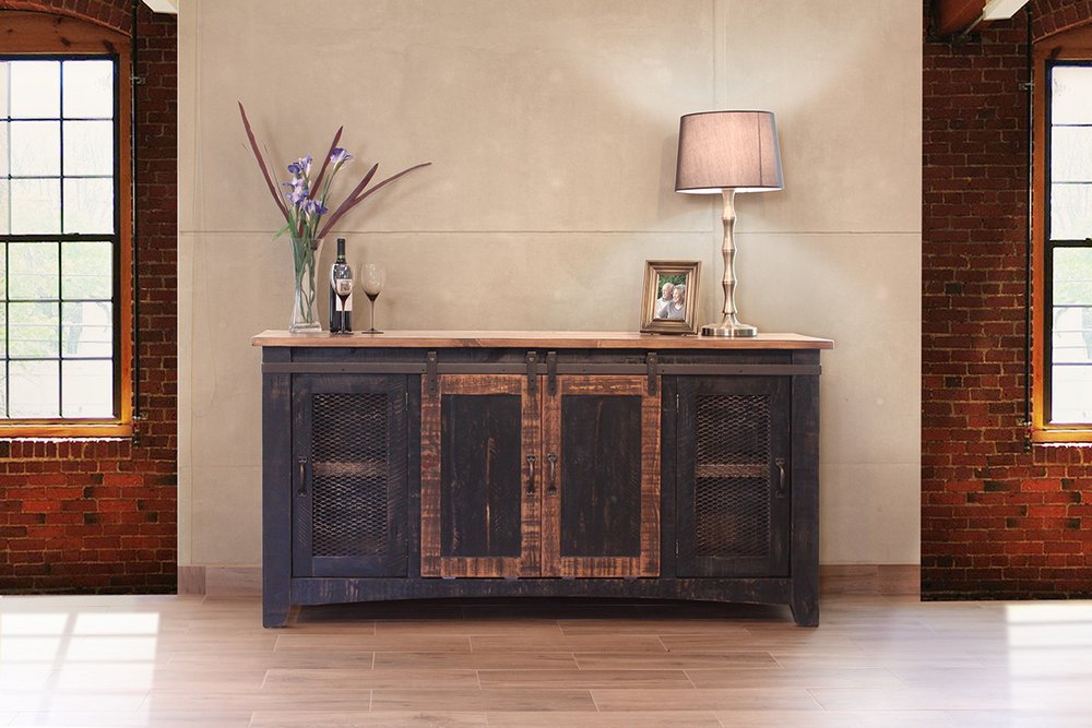 rustic barn door tv stand with enclosed storage