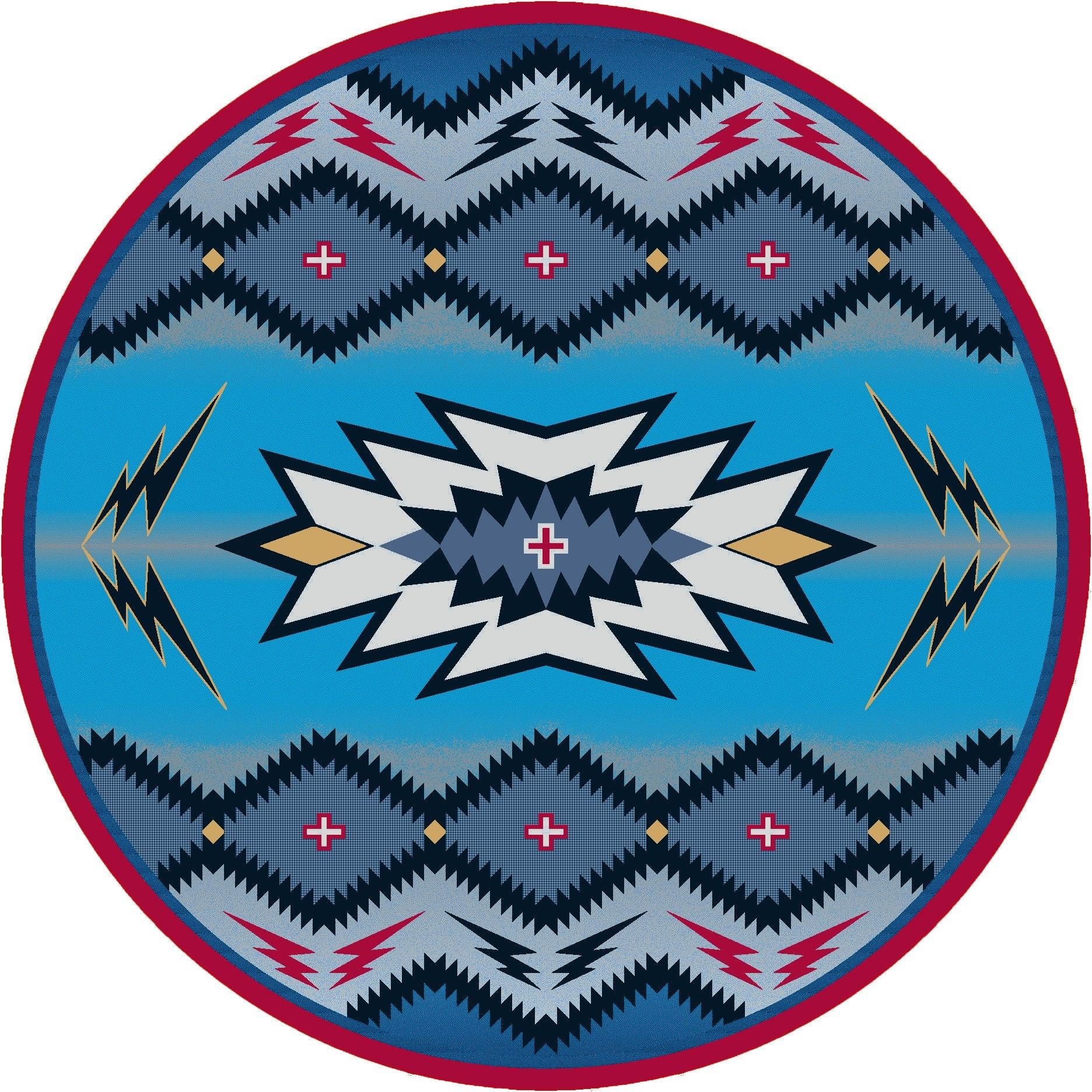 Southwest Denim 8' Round Area Rug - Made in the USA - Your Western Decor