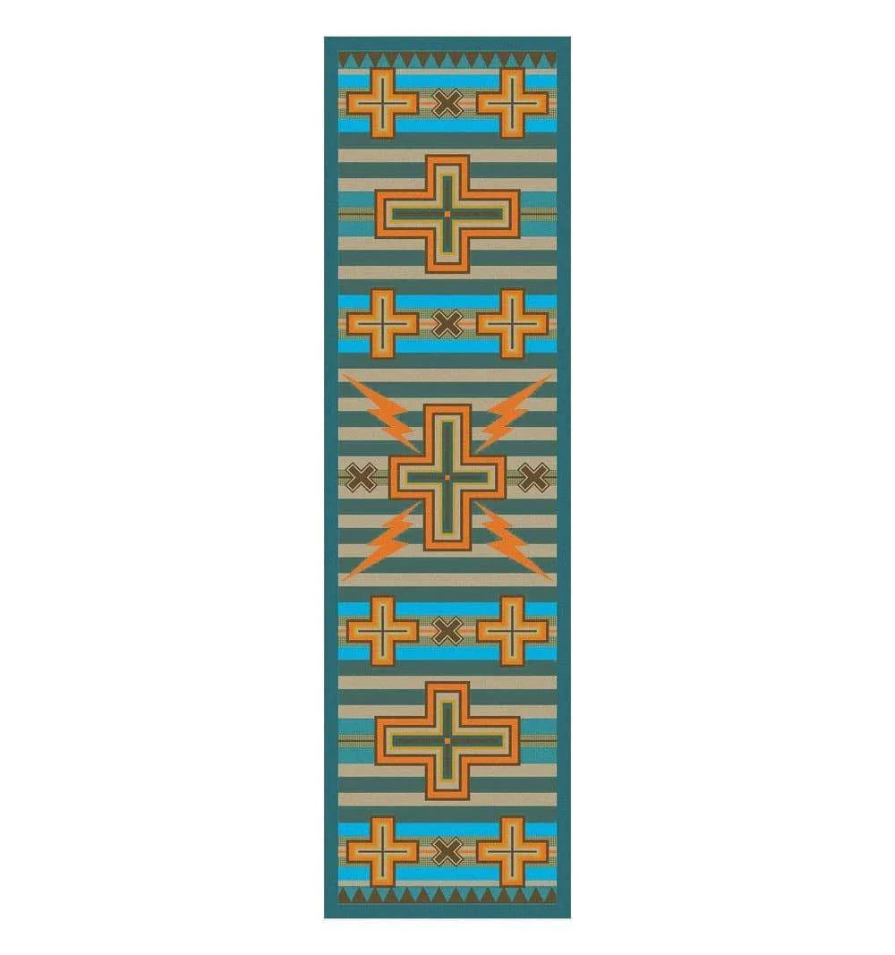 Tempest Turquoise Southwestern Floor Runner - Made in the USA - Your Western Decor