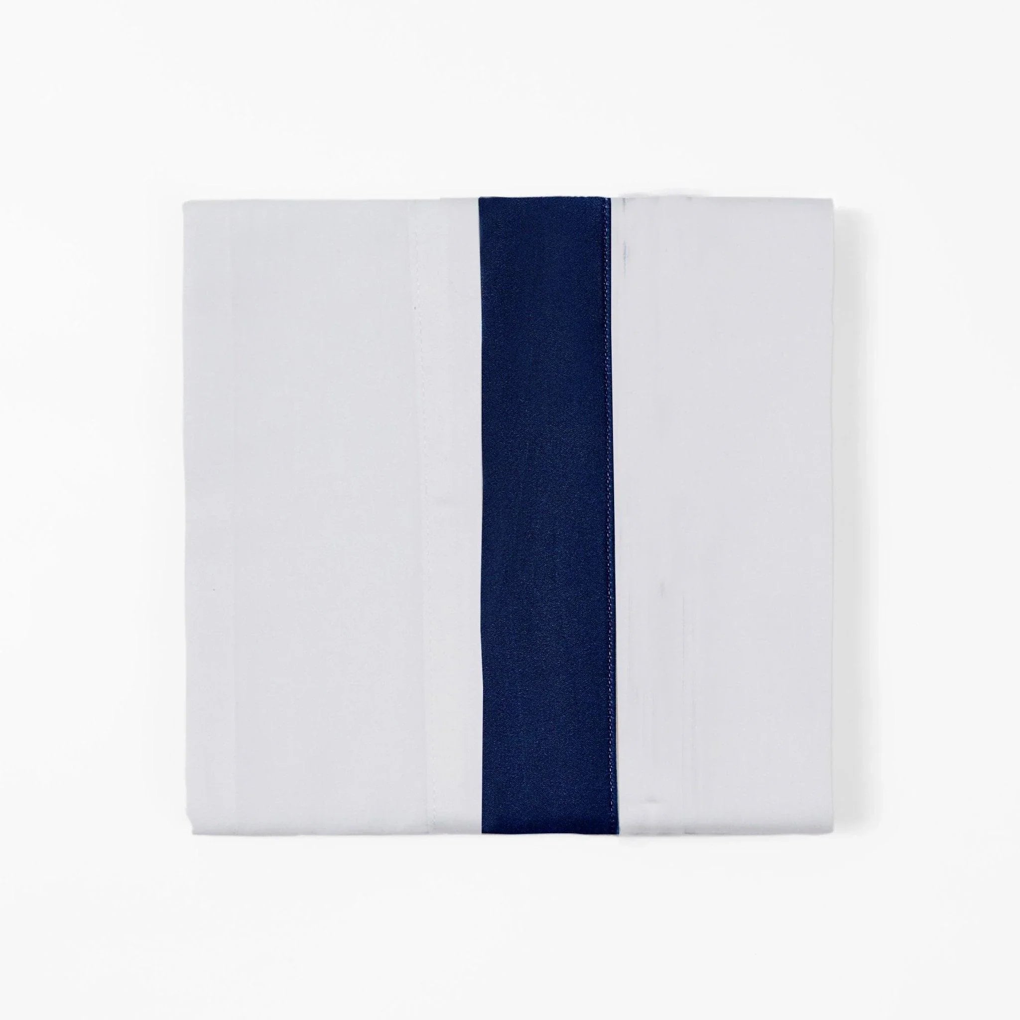 White Sheets with Navy Blue Flange - Your Western Decor