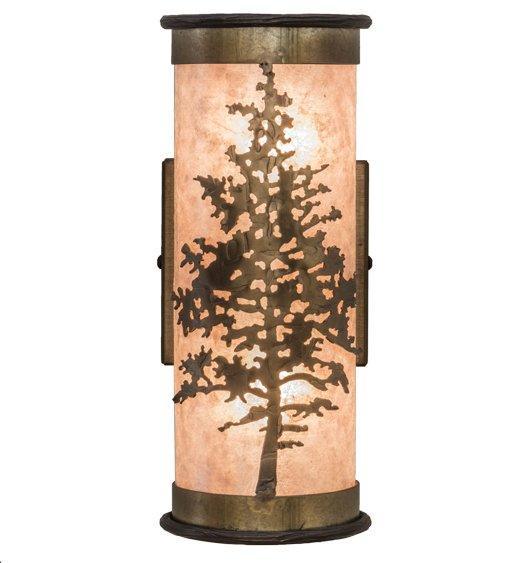 American Made Silver Mica Tamarack Wall Sconce Front - Your Western Decor