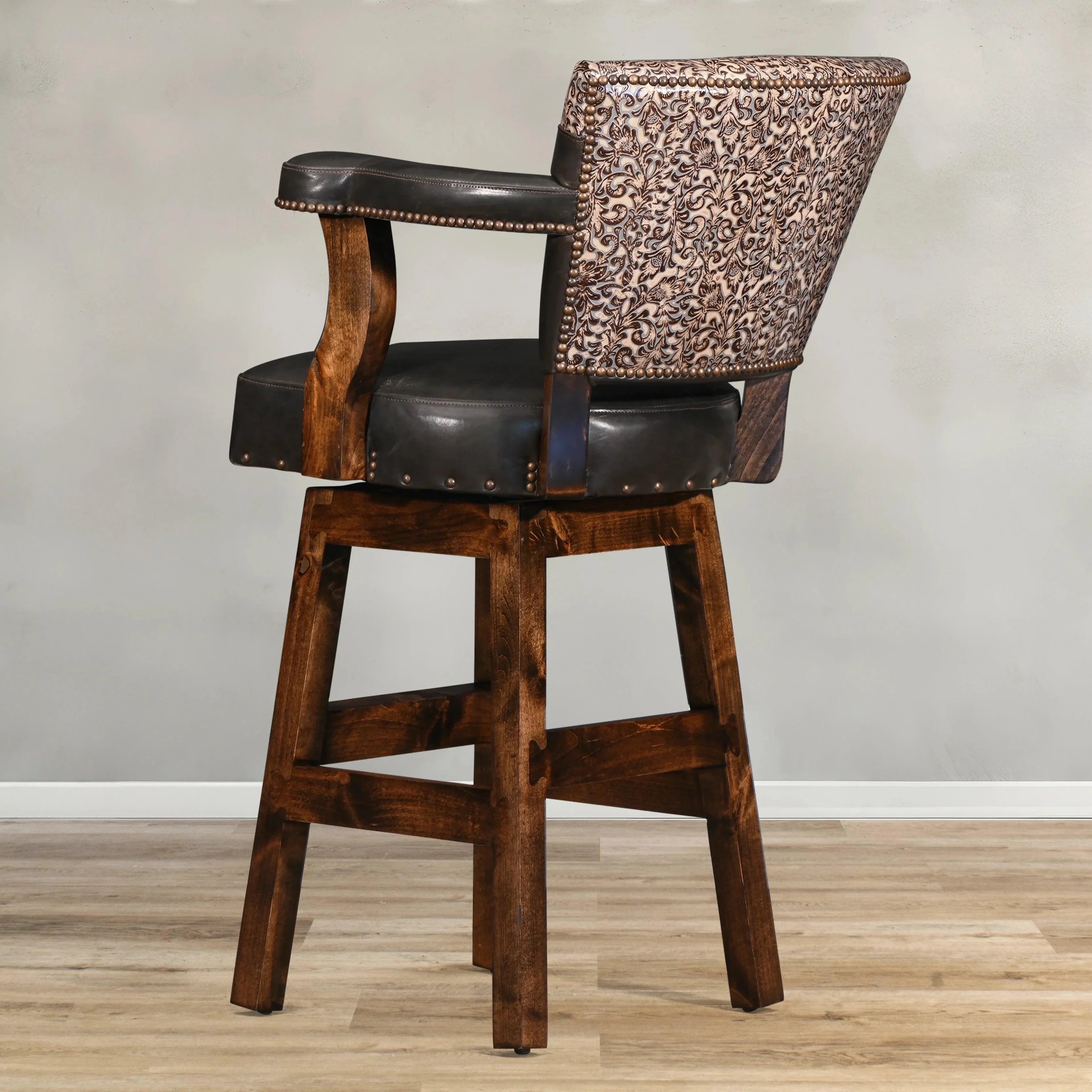 Classic Espresso Leather Bar & Counter Stool - Your Western Decor