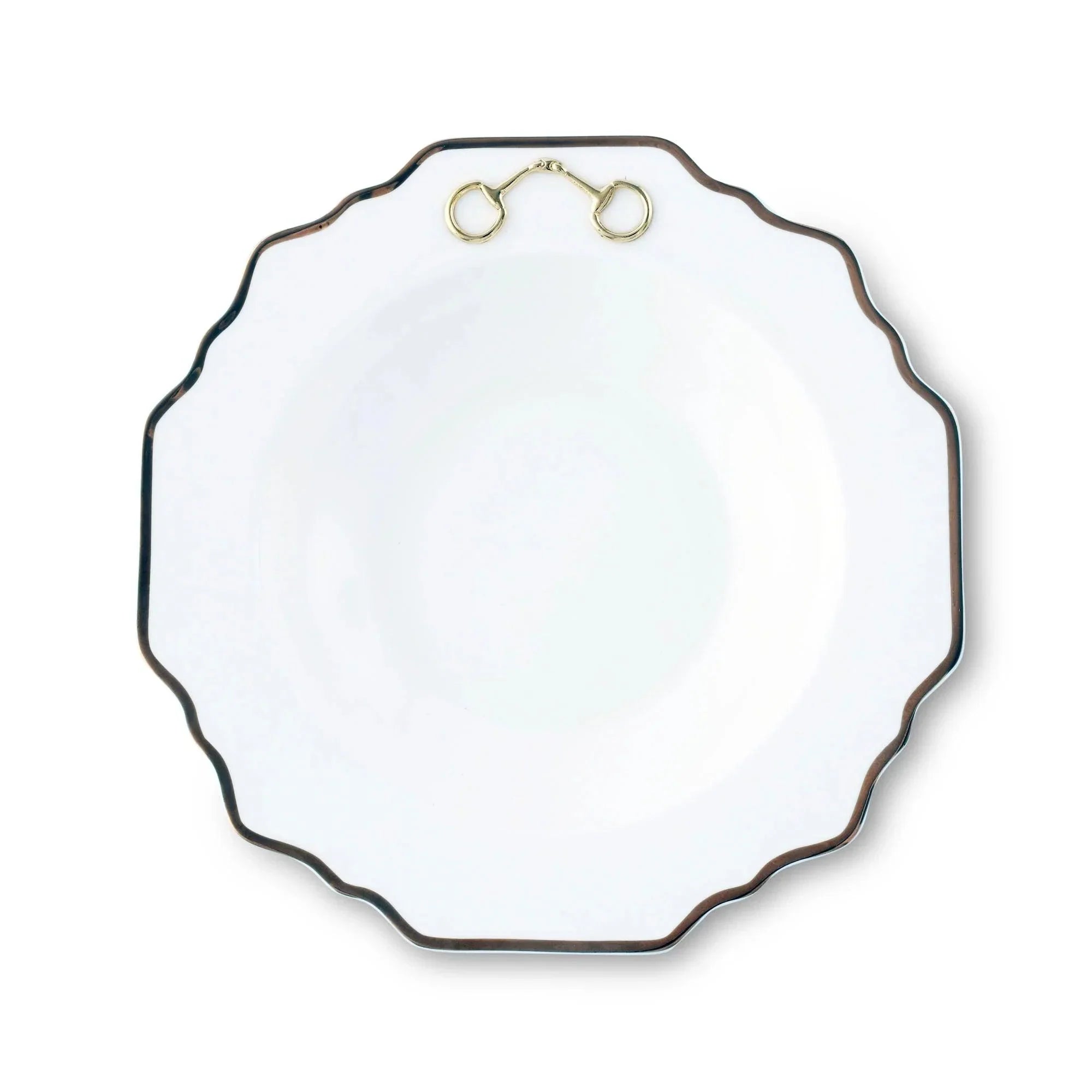 Snaffle Bit Gold Scallop Soup Bowl - Your Western Decor