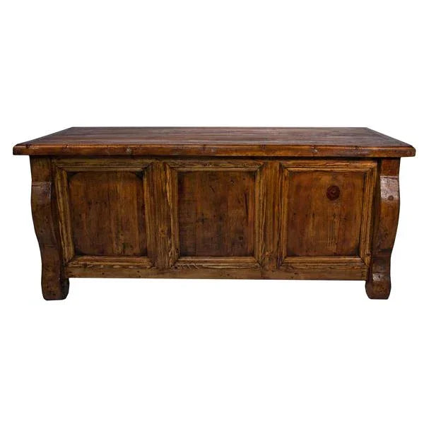 Wooden rustic desk on a white background