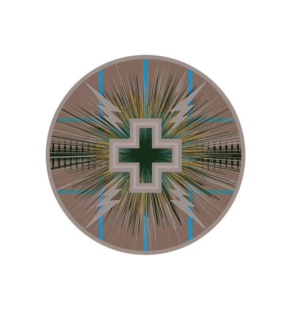 Electric Temple Sands 8' Round Area Rug - Made in the USA - Your Western Decor