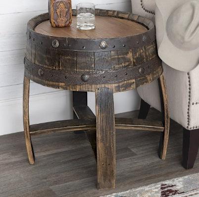 Handmade in Mexico Tequila Barrel Accent Table - Your Western Decor